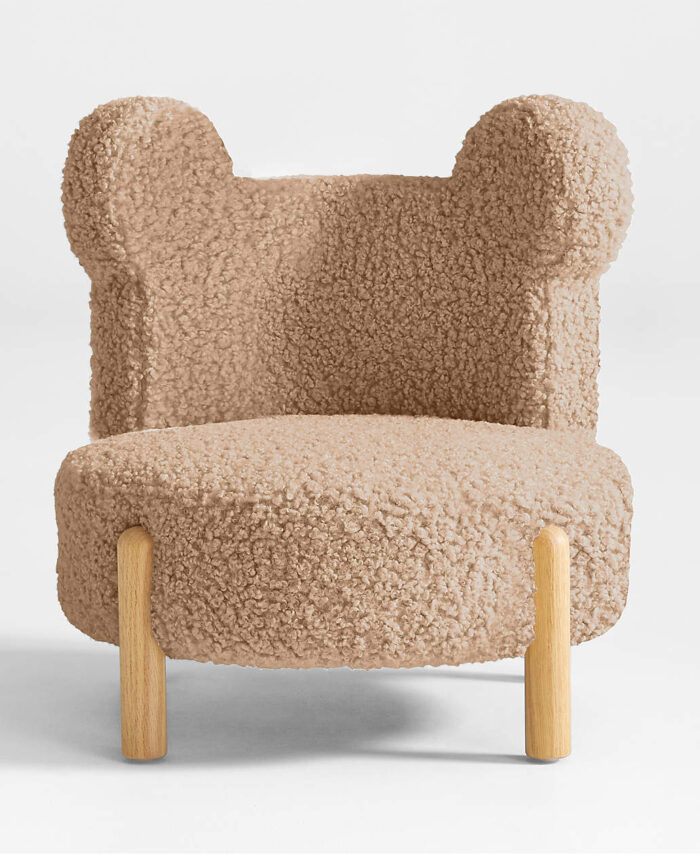 Sherpa Light Brown Bear Kids Play Chair